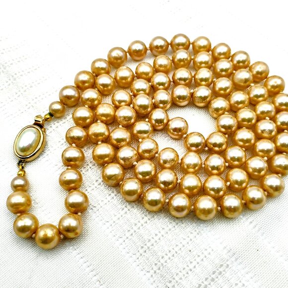 Carolee 18" faux pearl necklace with clasp vintage - Picture 1 of 10